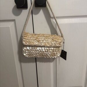 America and Beyond Elegant Cream and Shell Women's Bag